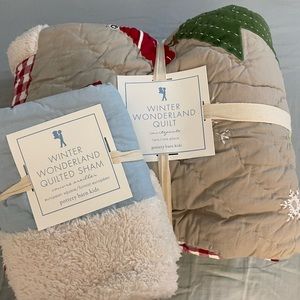 Brand NEW Pottery Barn Kids Winter Wonderland Quilted Twin Size + Euro sham